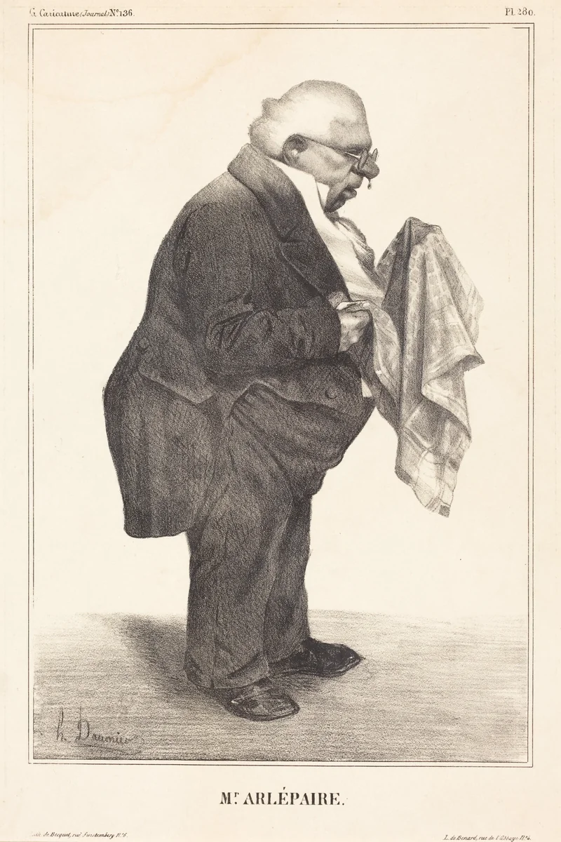 Harlé père by Honoré Daumier, print, 1833