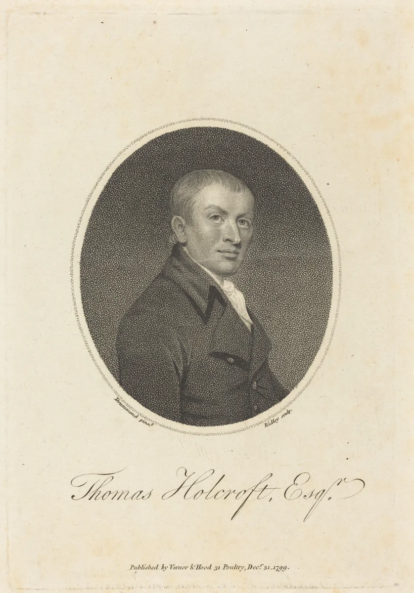 Thomas Holcroft by William Ridley; Samuel Drummond, print, 1799