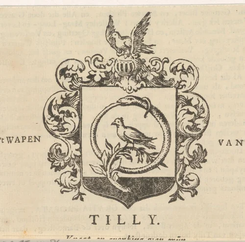 Vignet met het wapen van C. de Koning Tilly Haarlemmerolie by Isaac Vincentsz. van der Vinne, print, 1681-1740