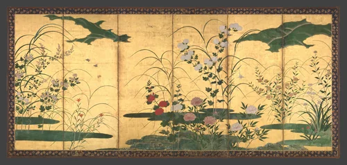 Flowers and Grasses of the Four Seasons by Kano Mitsunobu (狩野光信), painting, 1567-1599