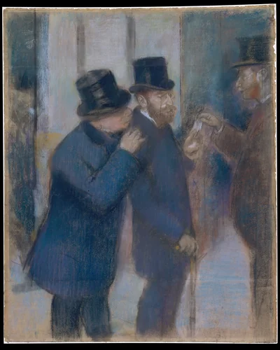 Portraits at the Stock Exchange by Edgar Degas, drawing, 1878-1879