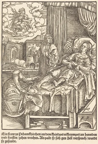 Ein fraw zu Peham Kirchen ... by Master of the Miracles of Mariazell, print, 1503
