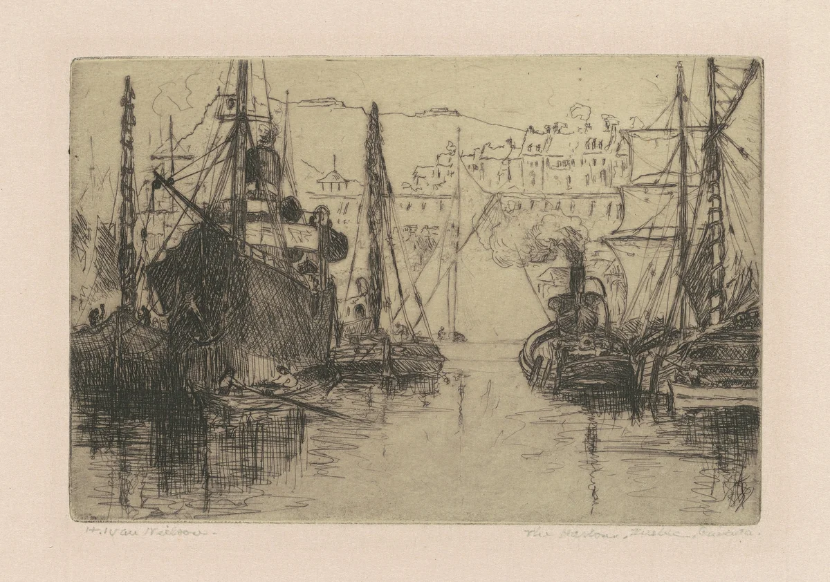 The Harbor, Quebec, Canada by H. Ivan Neilson, print, 1905-1915