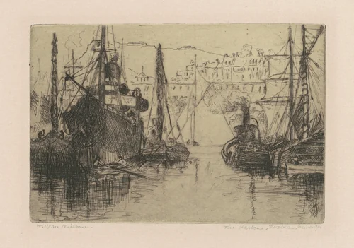The Harbor, Quebec, Canada by H. Ivan Neilson, print, 1905-1915