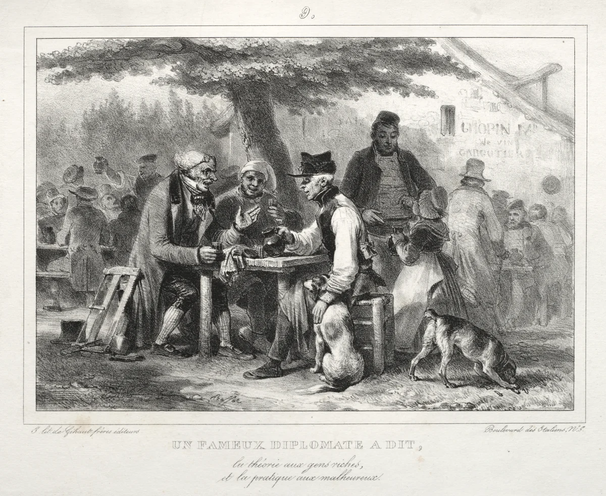 Album for 1832: Un famous diplomat à dit... by Auguste Raffet, print, 1832