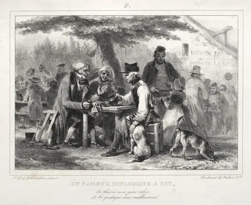 Album for 1832: Un famous diplomat à dit... by Auguste Raffet, print, 1832