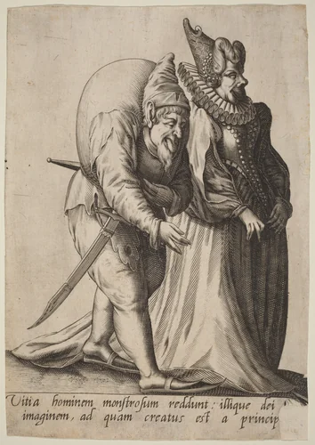 Vitia hominem monstrosum... by Robert Boissard; Jean-Jacques Boissard, print, 1597