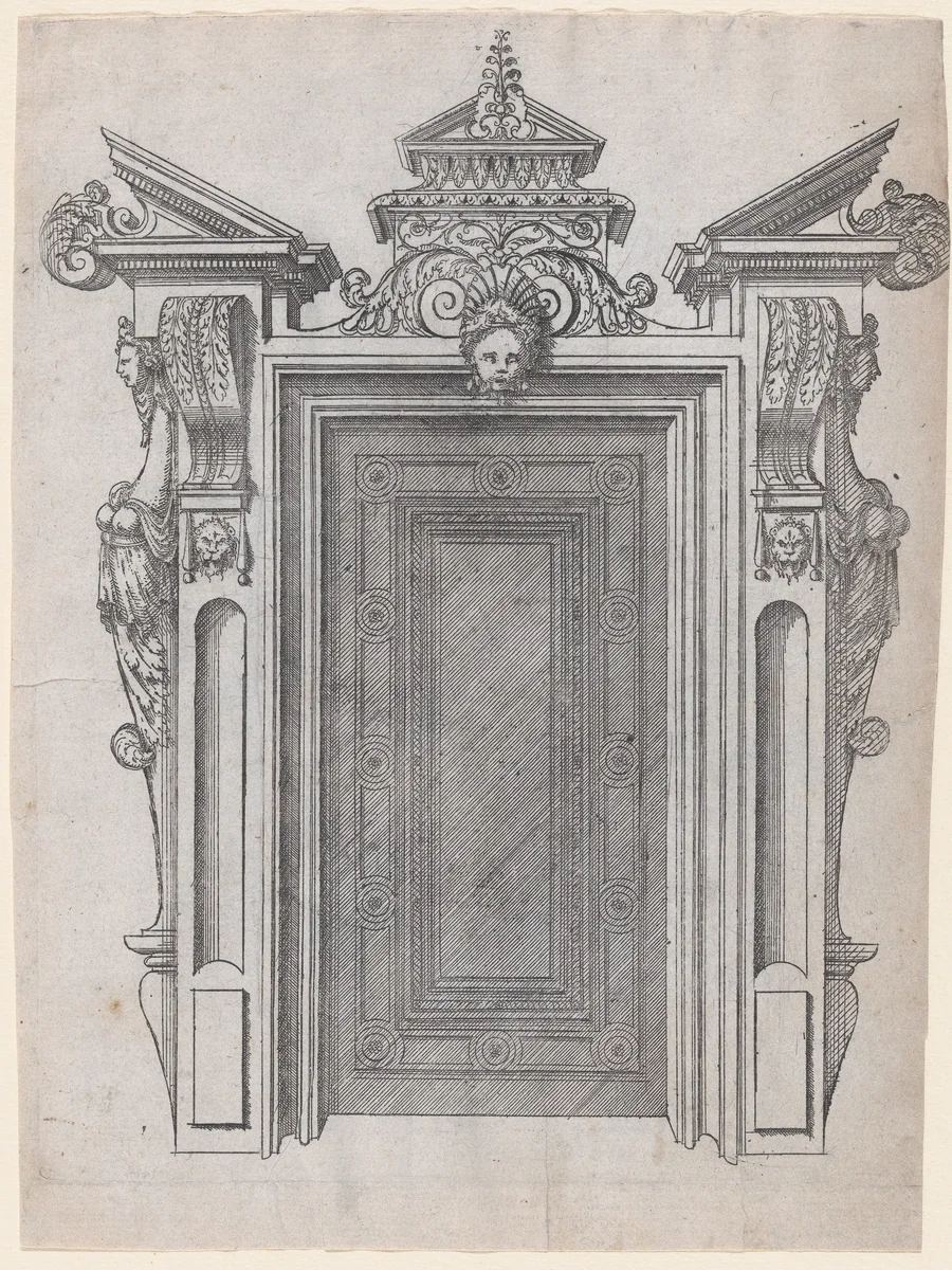 Design for a Door Frame by Jacques Androuet du Cerceau, print, 1565-1570