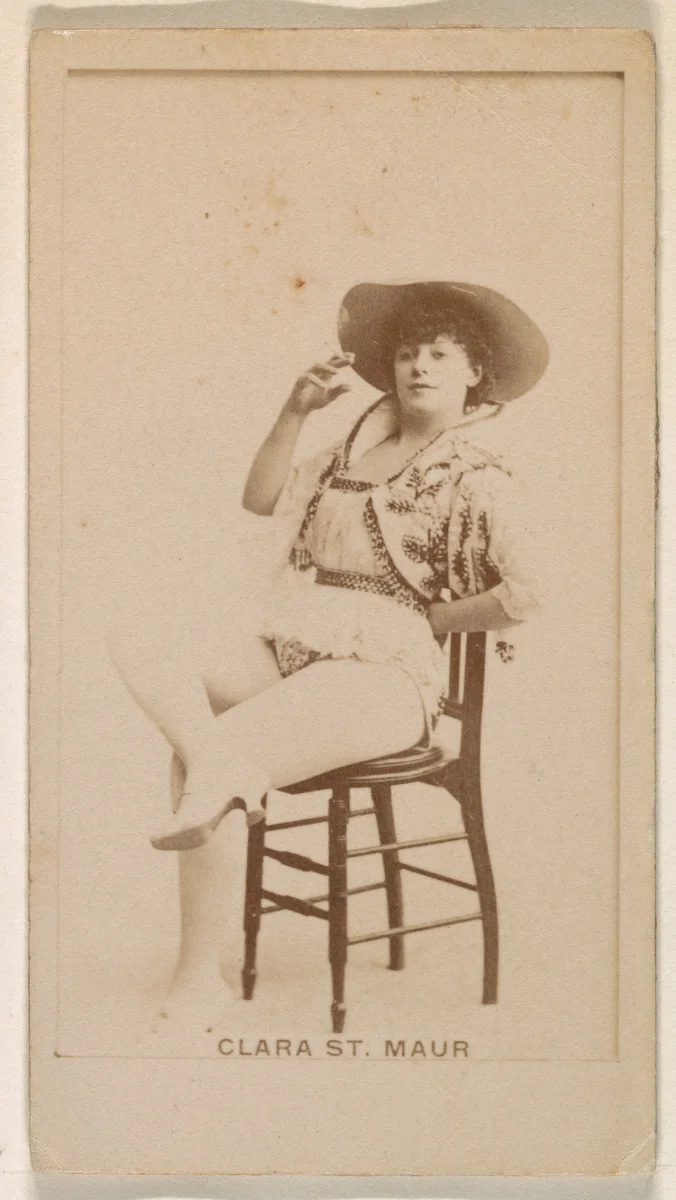 Clara St. Maur, from the Actresses series (N245) issued by Kinney Brothers to promote Sweet Caporal Cigarettes by Kinney Brothers Tobacco Company, photograph, 1890