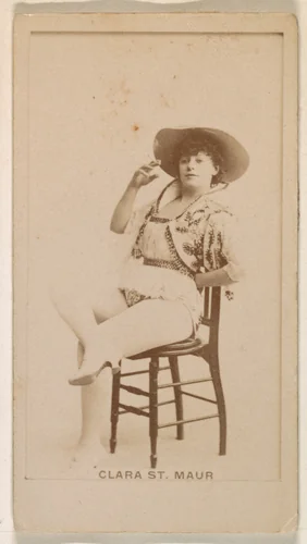 Clara St. Maur, from the Actresses series (N245) issued by Kinney Brothers to promote Sweet Caporal Cigarettes by Kinney Brothers Tobacco Company, photograph, 1890