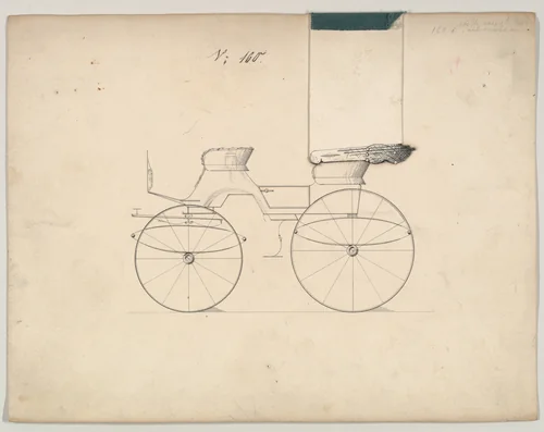 Design for Phaeton, no. 160 by Brewster & Co., drawing, 1850-1874