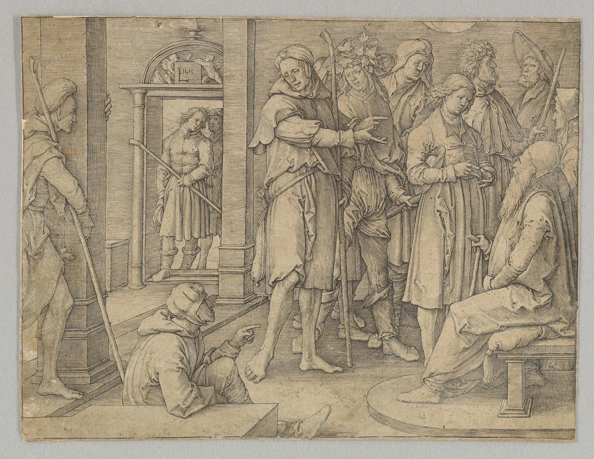Joseph Telling His Dream to Jacob by Lucas van Leyden, print, 1512