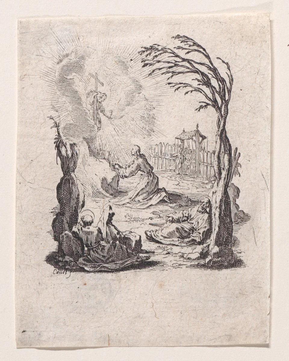 Jésus au Jardin des Oliviers (Jesus in the Garden of Olives), from "La Petite Passion" (The Little Passion) by Jacques Callot, print, 1624-1625