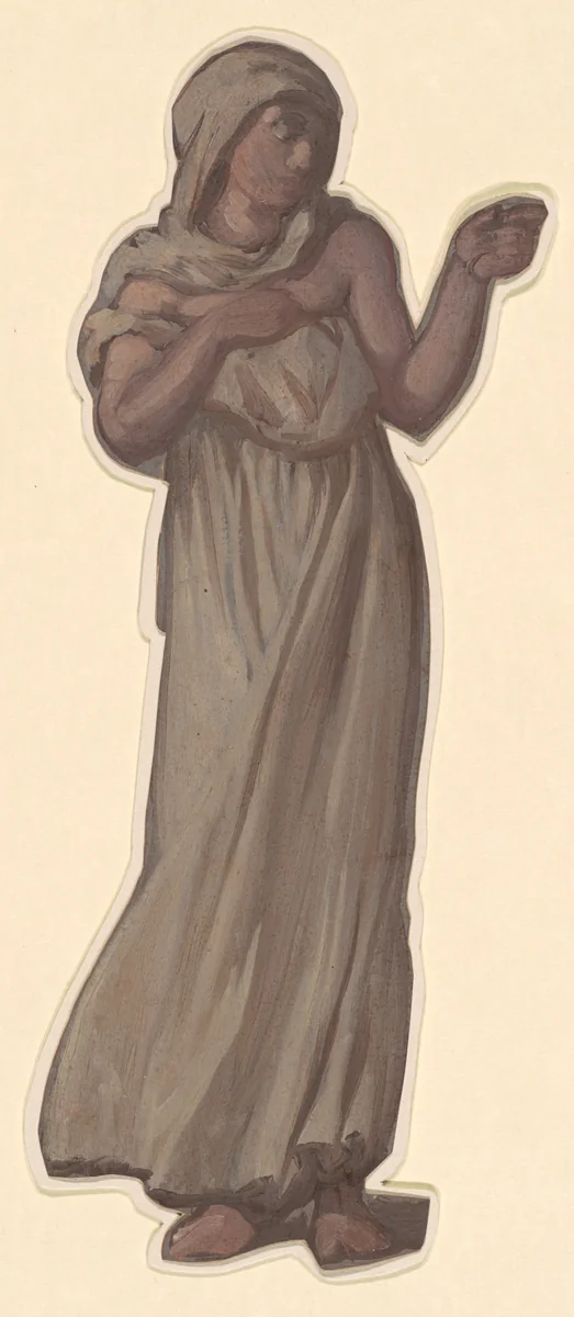 Study for "Greek Girls Bathing" by Elihu Vedder, drawing, 1867-1877