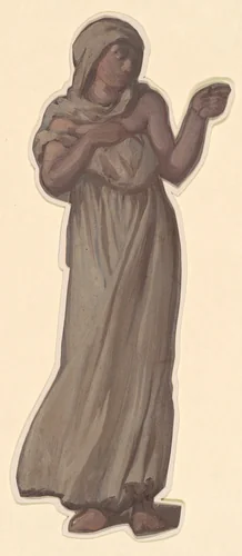 Study for "Greek Girls Bathing" by Elihu Vedder, drawing, 1867-1877