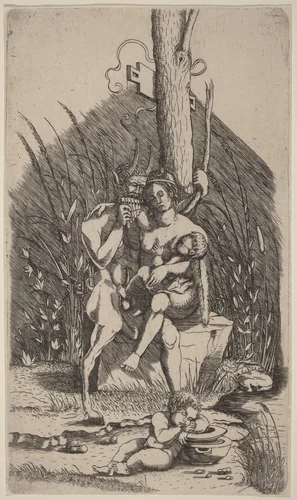 Satyr's Family by Master of 1515, print, 1510-1515