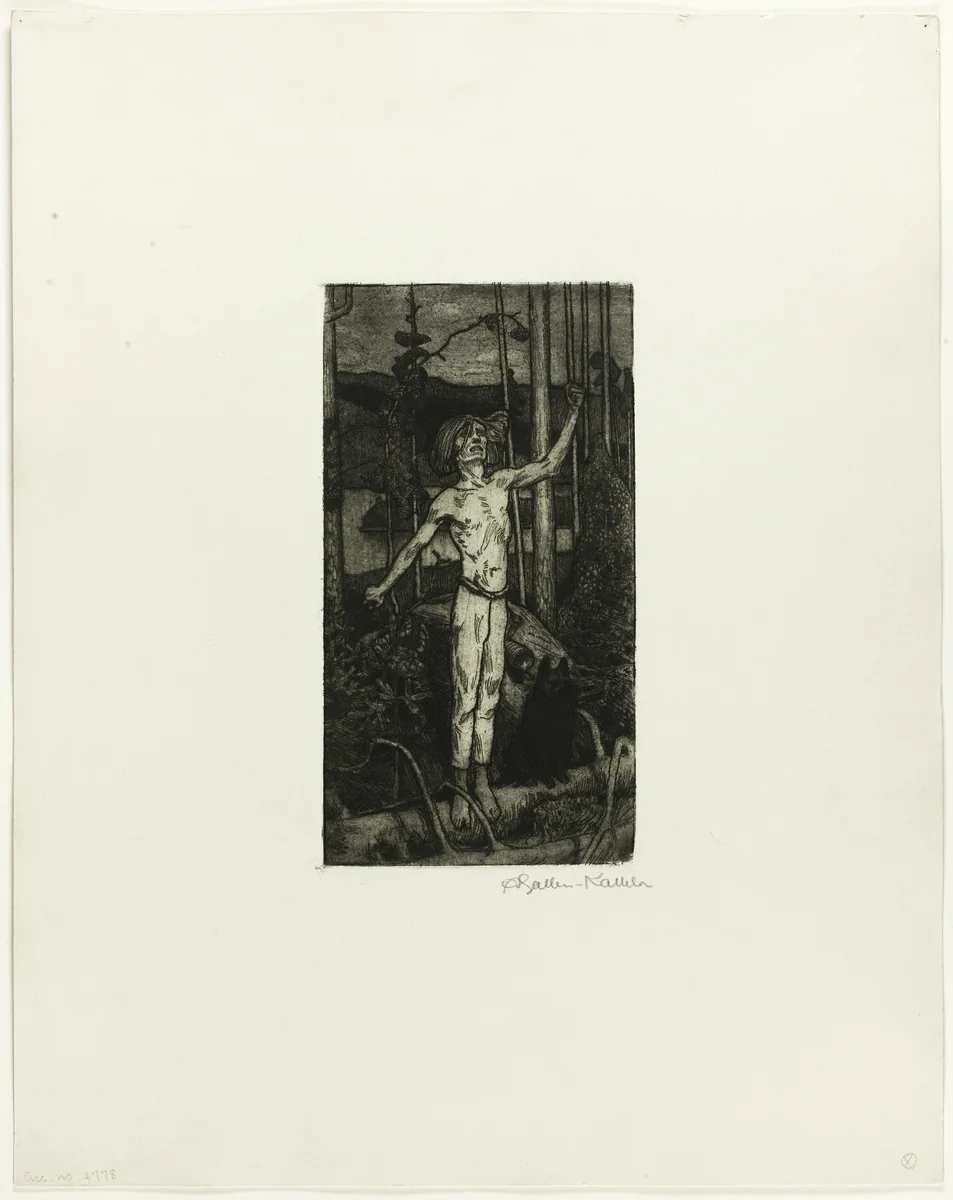 Kullervo Cursing by Axeli Gallen-Kallela, print, 1896