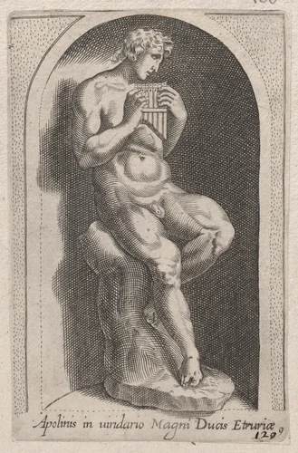 Apolinis (Apolinis in uiridario Magni Ducis Etruriae), from "Speculum Romanae Magnificentiae" by anonymous, print, 1530-1580