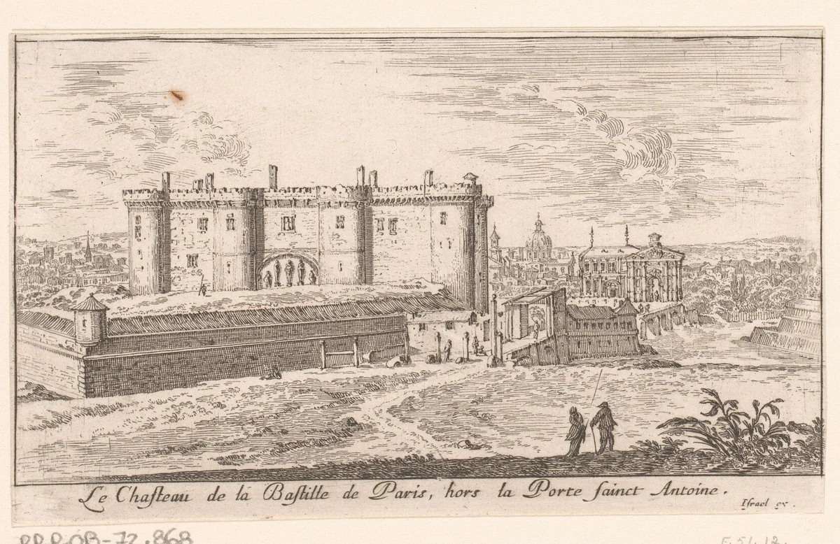 Gezicht op de Bastille by Israël Silvestre, print, 1652