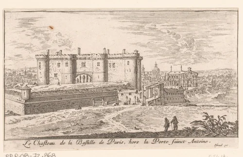 Gezicht op de Bastille by Israël Silvestre, print, 1652
