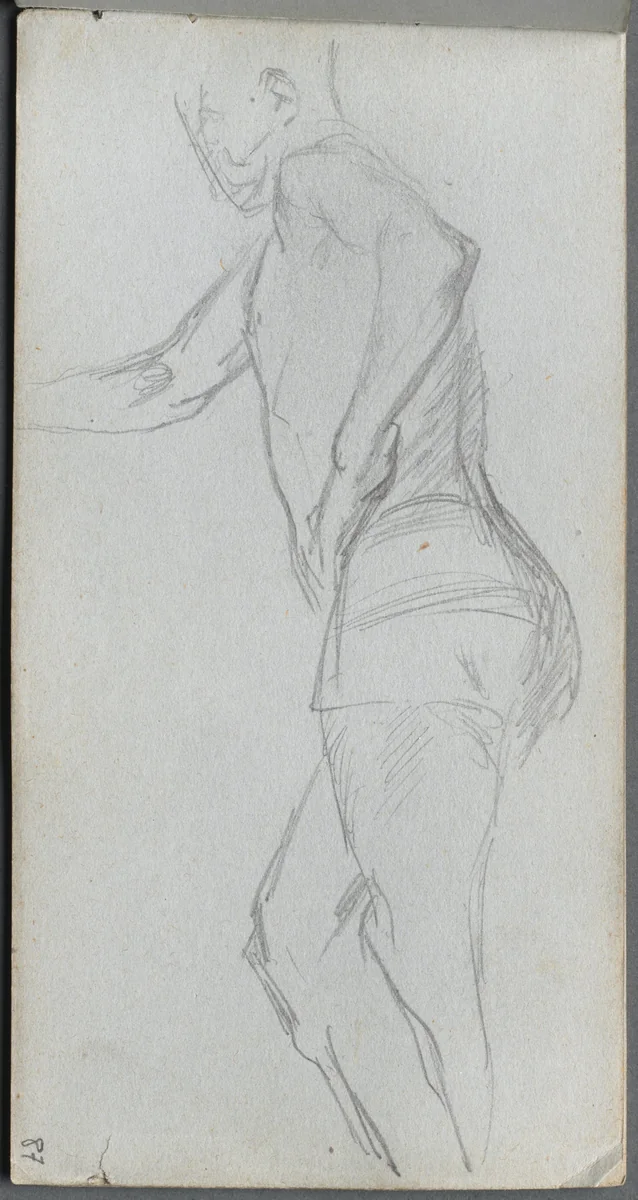 Sketchbook, page 87: Figure Study by Ernest Meissonier, book, 1860-1869
