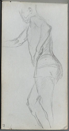 Sketchbook, page 87: Figure Study by Ernest Meissonier, book, 1860-1869