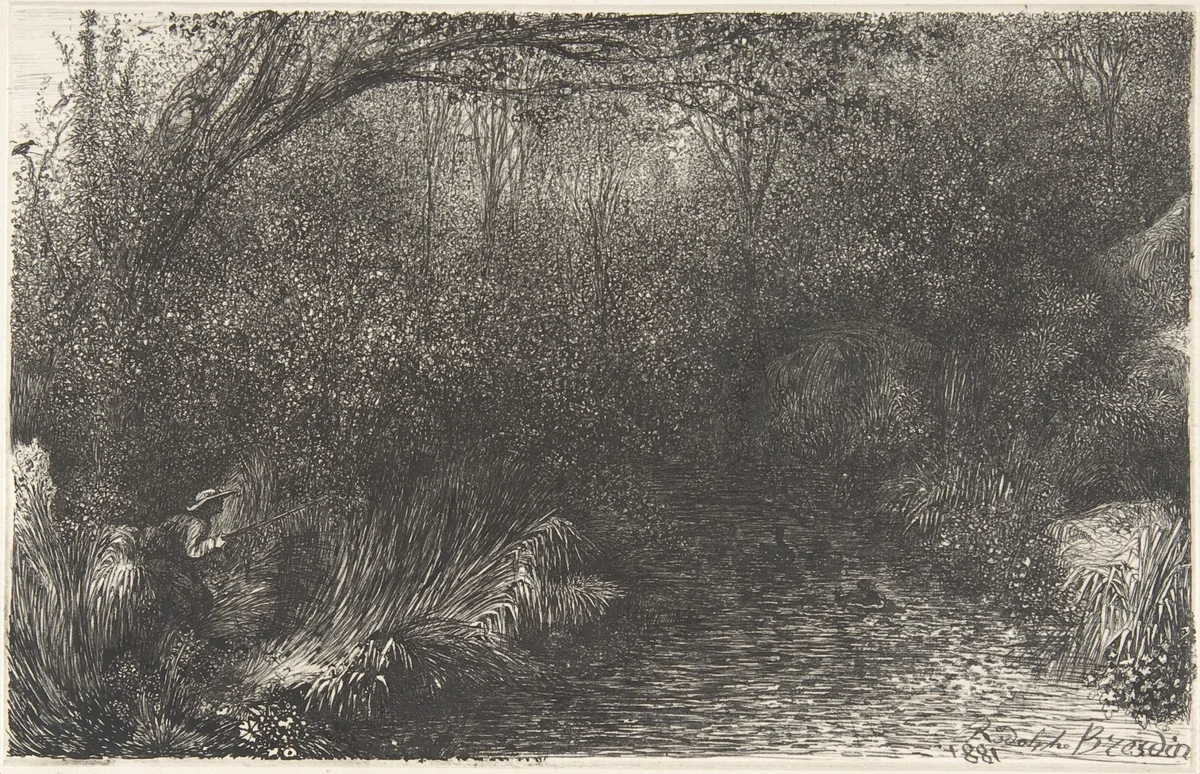 The Duck Hunt by Rodolphe Bresdin, drawing, 1881