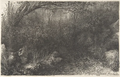 The Duck Hunt by Rodolphe Bresdin, drawing, 1881