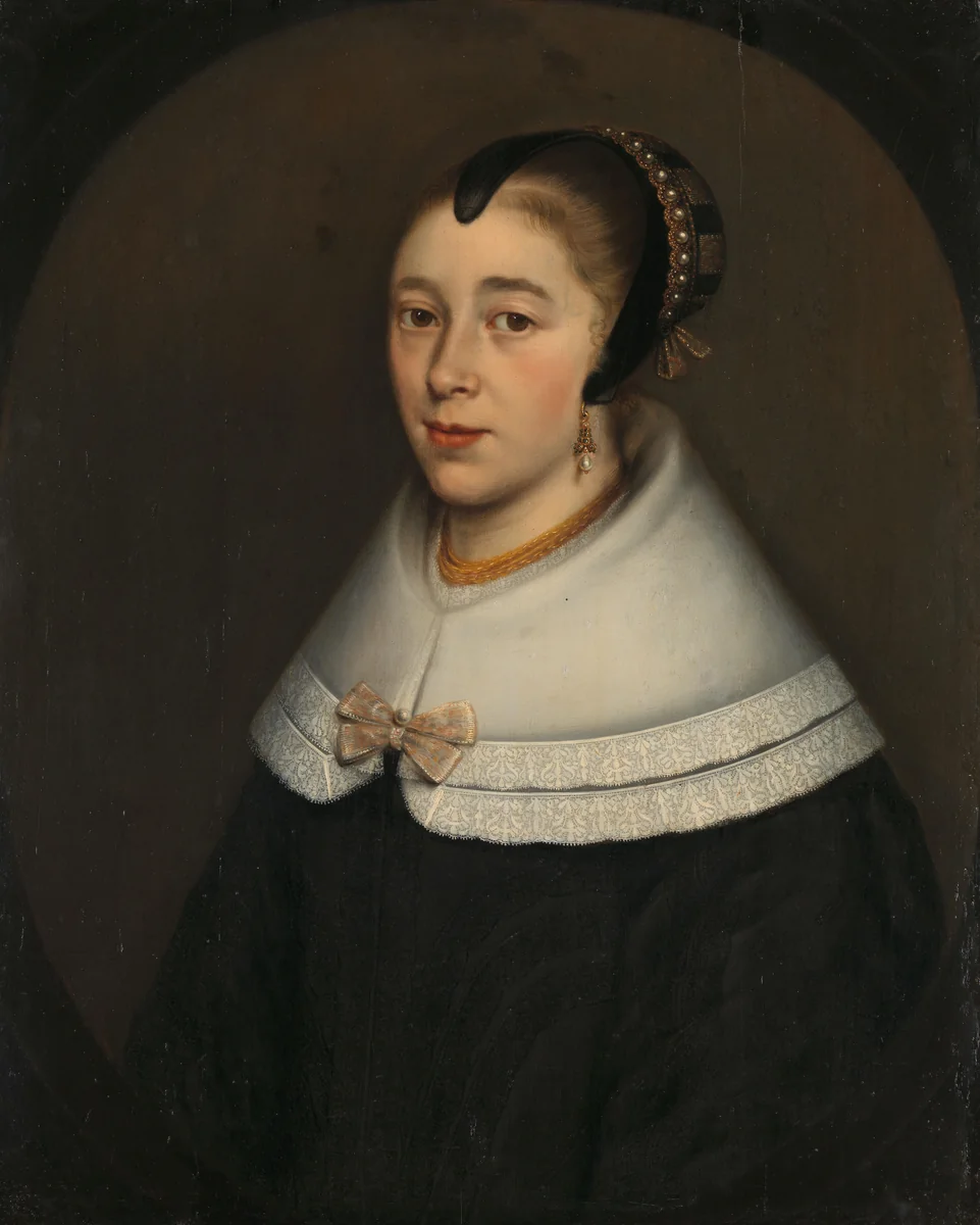 Portrait of a Woman, thought to be Catharina Kettingh (1626/27-73), Wife of Bartholomeus Vermuyden by Dirck Craey, painting, 1650