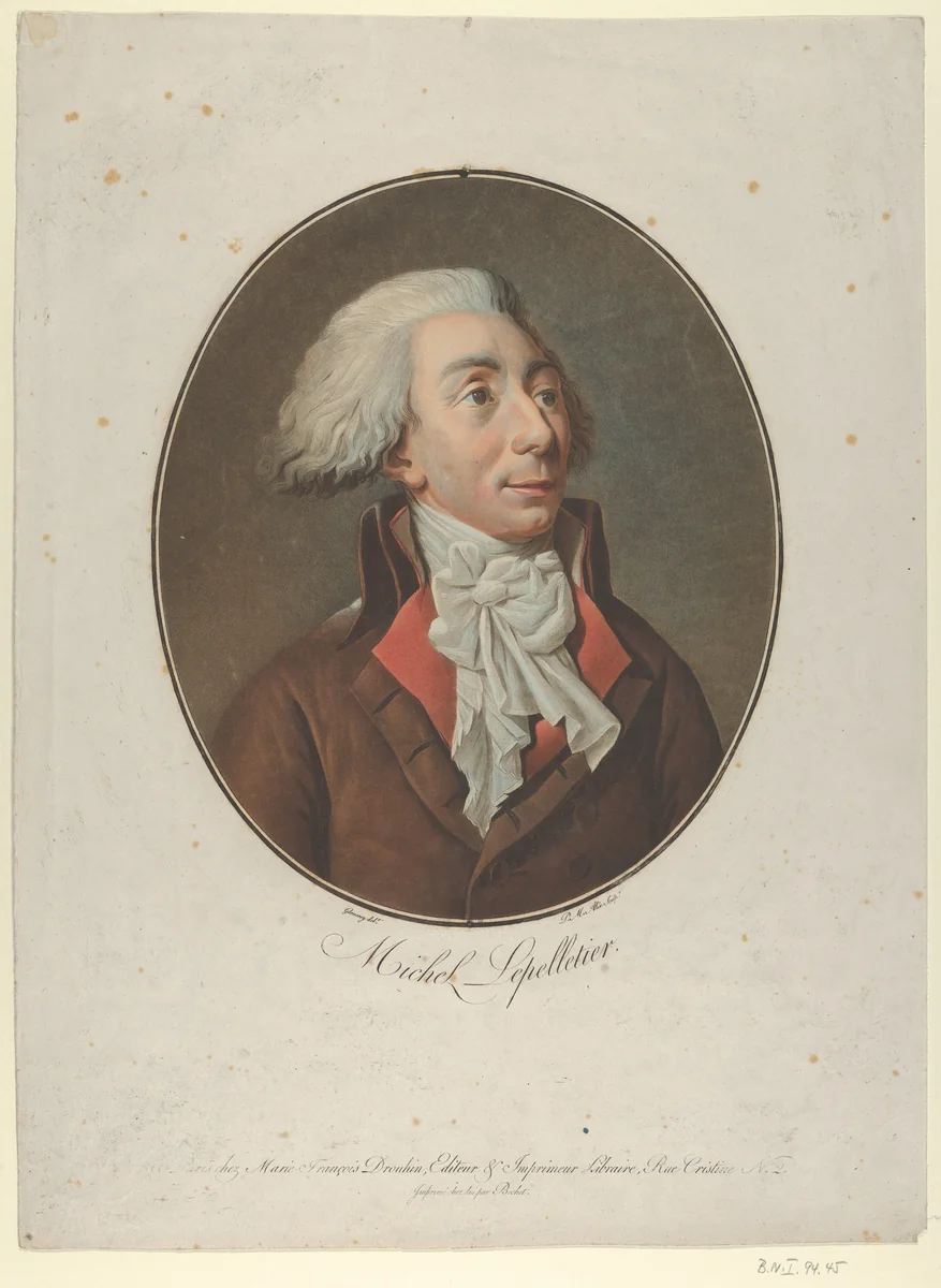 Louis Michel Lepelletier de St. Fargeau by Pierre-Michel Alix, print, 1794