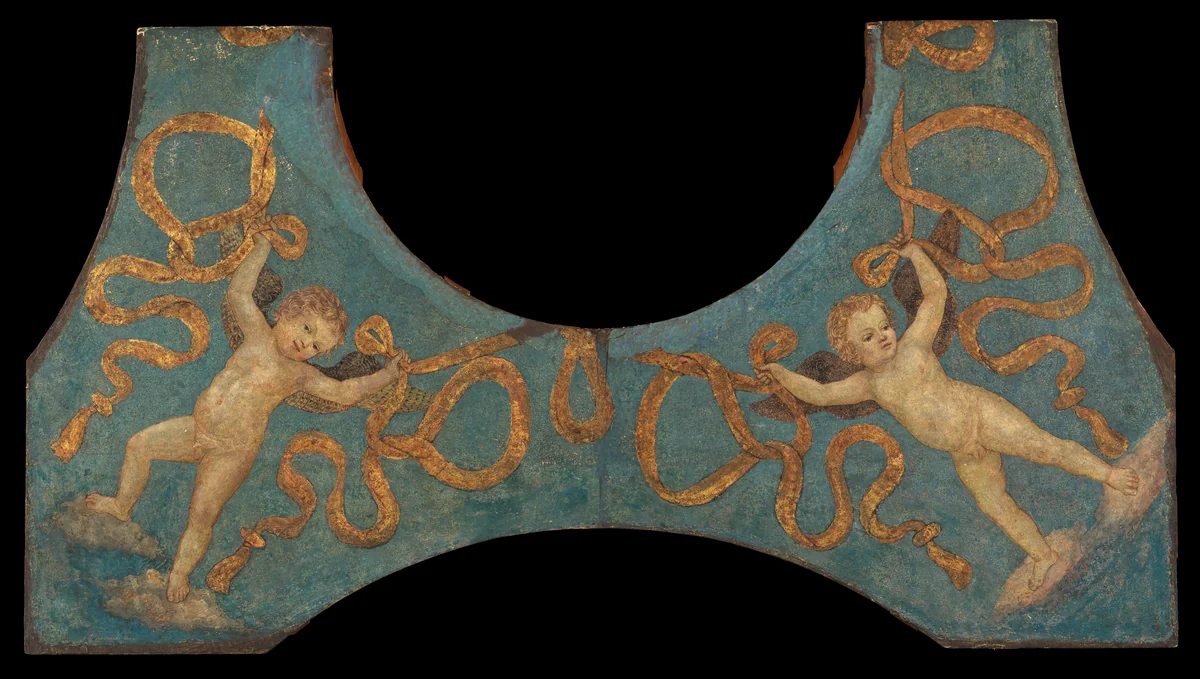 Putto with garlands by Pinturicchio, painting, 1504-1514