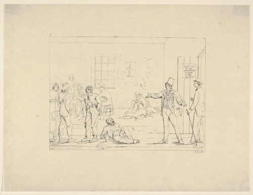 Buying a Substitute in the North during the War (from Confederate War Etchings) by Adalbert John Volck, print, 1861-1863