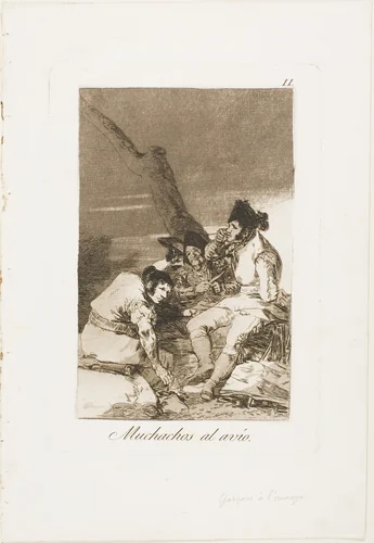 Lads Making Ready, plate eleven from Los Caprichos by Francisco José de Goya, print, 1797-1799