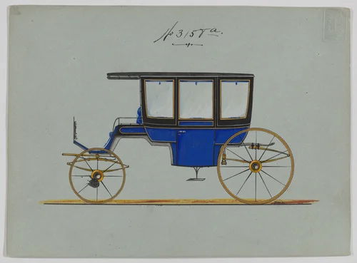 Design for 6 seat Rockaway, no. 3158a by Brewster & Co., drawing, 1850-1910