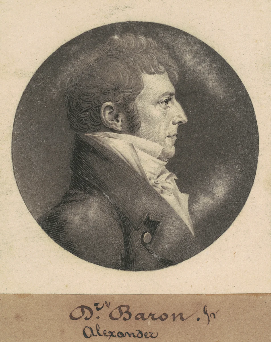 Alexander Baron, Jr. by Charles B. J. Févret de Saint-Mémin, print, 1809