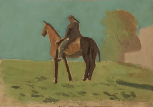 Apache (Man on Horseback II) by Odilon Redon, painting, 1875
