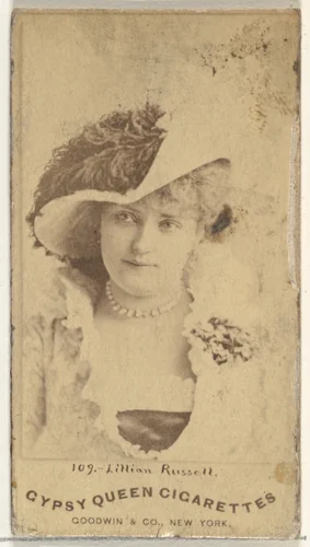 Lillian Russell, from the Actors and Actresses series (N171) for Gypsy Queen Cigarettes by Goodwin & Company, photograph, 1886-1890