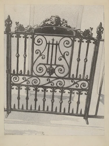 Cast and Wrought Iron Gate by Aurelia Arbo, index of american design, 1936