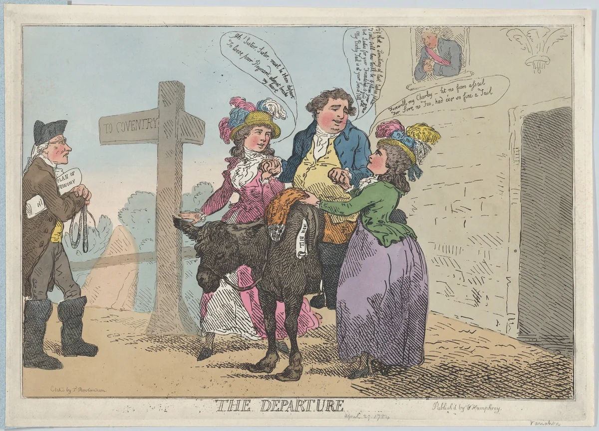 The Departure by Thomas Rowlandson, print, 1784