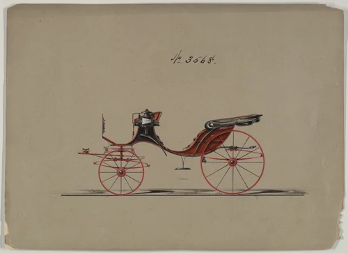 Design for Cabriolet or Victoria, no. 3568 by Brewster & Co., drawing, 1880