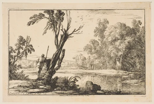 Man Seen From Behind by Laurent de La Hyre, print, 1640