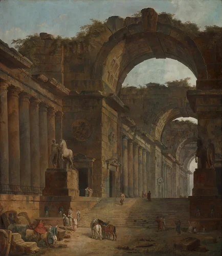 The Fountains by Hubert Robert, painting, 1787-1788