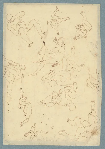 Figure Studies (recto) by Giovanni Battista Tiepolo, drawing, 1739-1749
