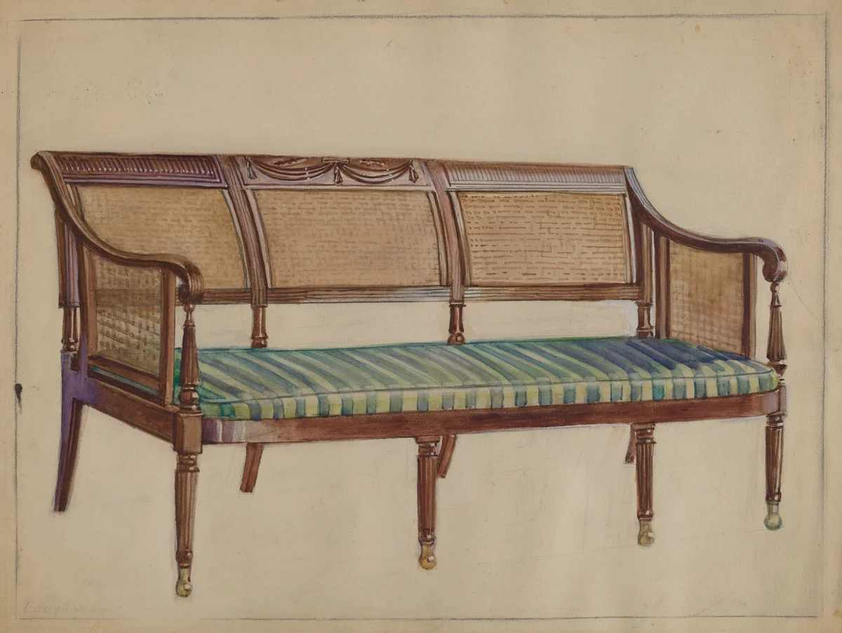 Settee by George Loughridge, index of american design, 1935-1942