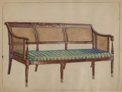 Settee by George Loughridge, index of american design, 1935-1942