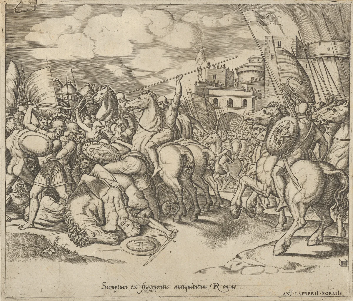 The Victory of Scipio, from "Speculum Romanae Magnificentiae" by Master of the Die, print, 1520-1577