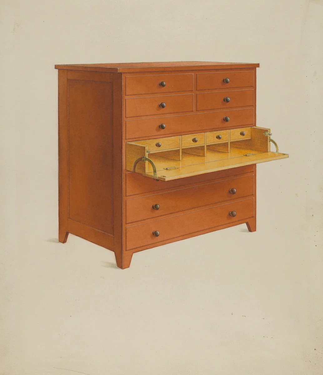 Shaker Desk by John W. Kelleher, index of american design, 1937
