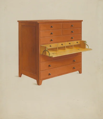 Shaker Desk by John W. Kelleher, index of american design, 1937