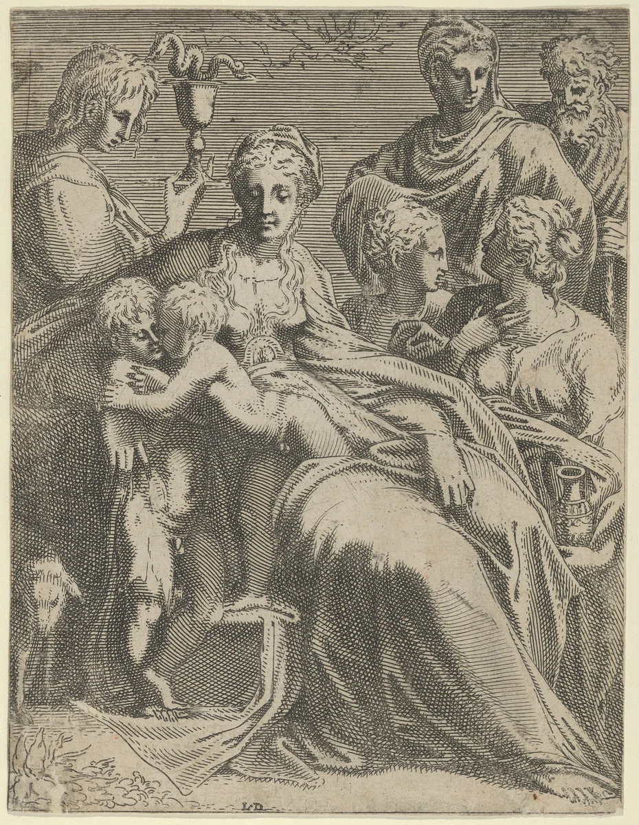 Sacred Conversation by Léon Davent, print, 1545-1561