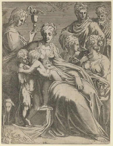 Sacred Conversation by Léon Davent, print, 1545-1561